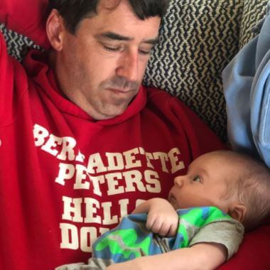 Gene David Fischer with his father Chris Fischer.